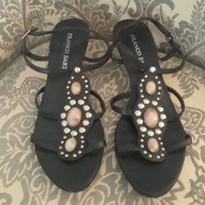 Black Franco Sarto Strappy Sandals, size 8 1/2 m.
